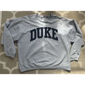 Vtg Men Sz XXL USA 90s Cotton Exchange Duke University Gray Crew Neck Sweatshirt